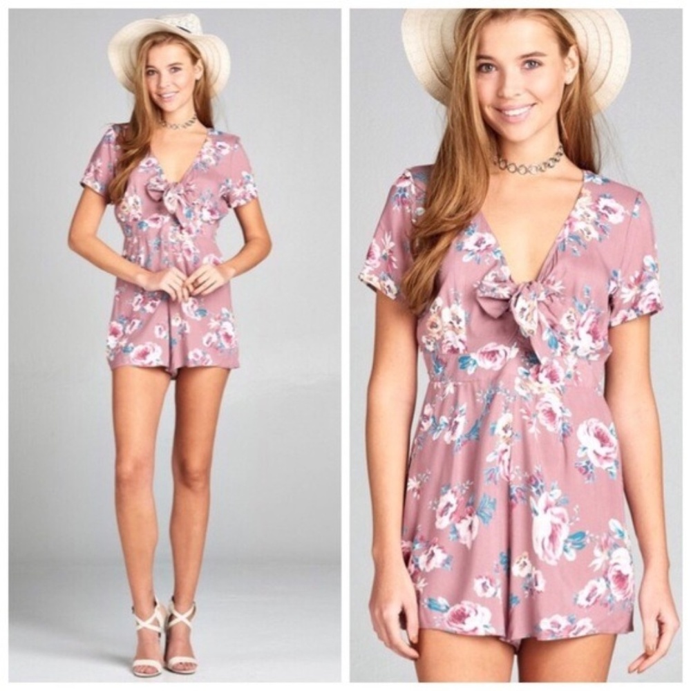 💥TRENDING💥Dusty Mauve Floral Romper